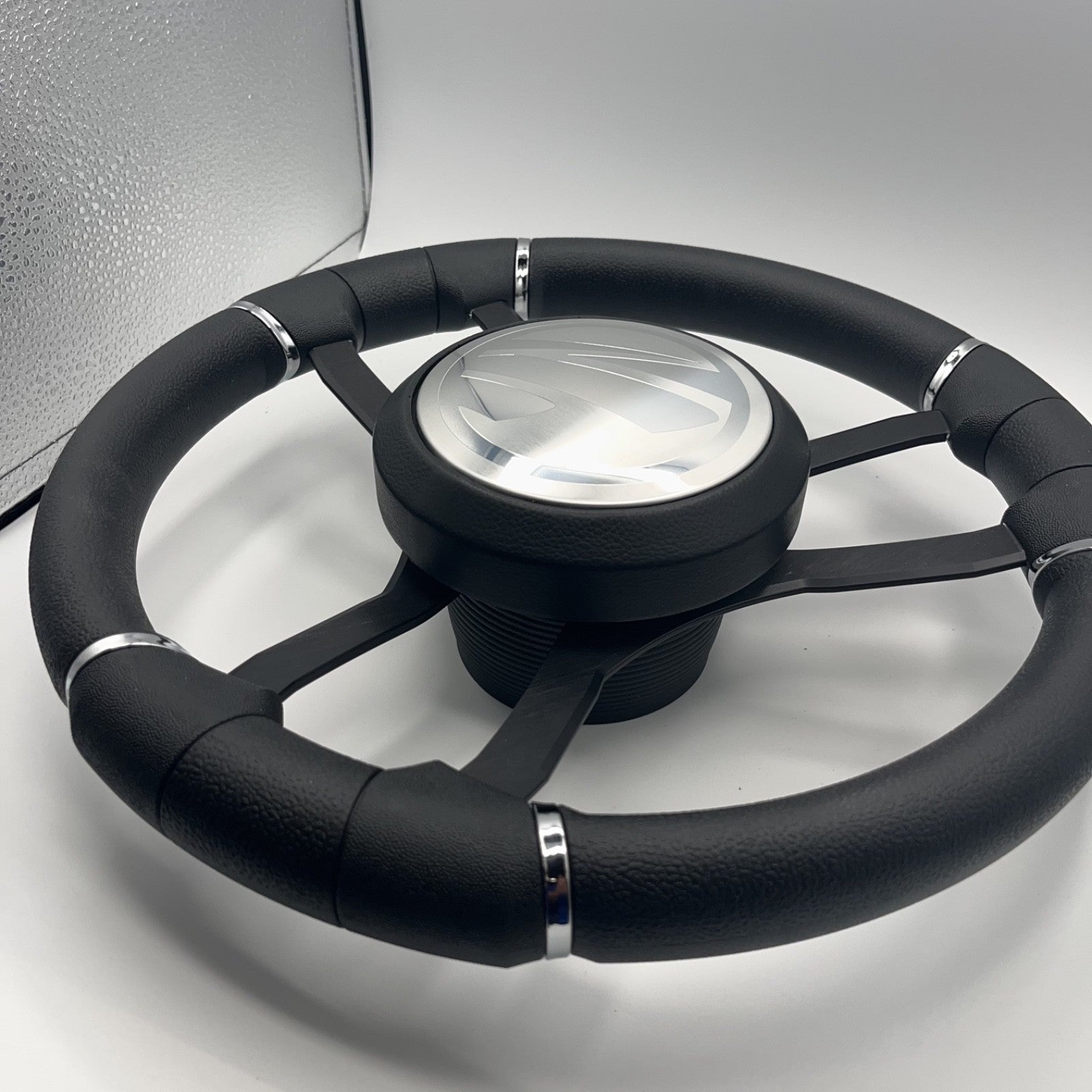 Malera Boat Steering Wheel Black Aluminum Spokes - Tige Boats