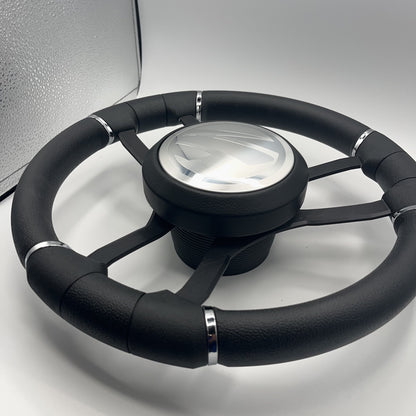 Malera Boat Steering Wheel Black Aluminum Spokes - Tige Boats