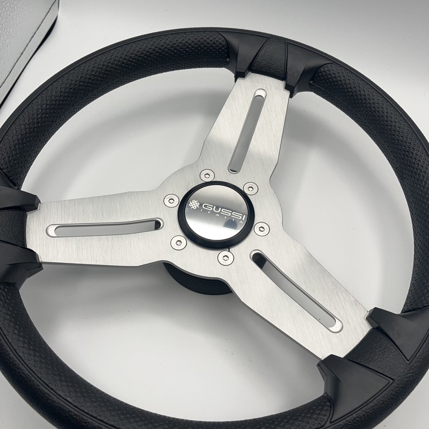 Model 15A Marine Steering Wheel Brushed Alum Spokes | Gussi Italia Cap