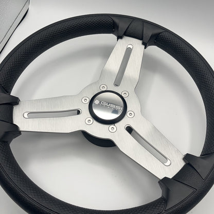 Model 15A Marine Steering Wheel Brushed Alum Spokes | Gussi Italia Cap