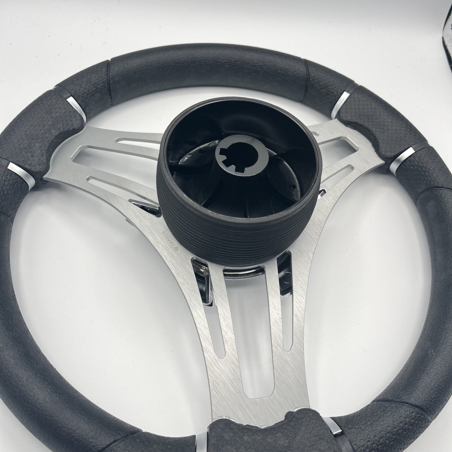 Gussi Italia Boat Steering Wheel Brushed Aluminum Spokes | Manitou Boats