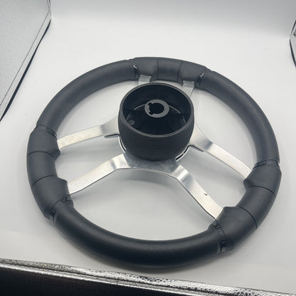 Malera Boat Steering Wheel Chrome Spokes | Harris Kayot Gray Star