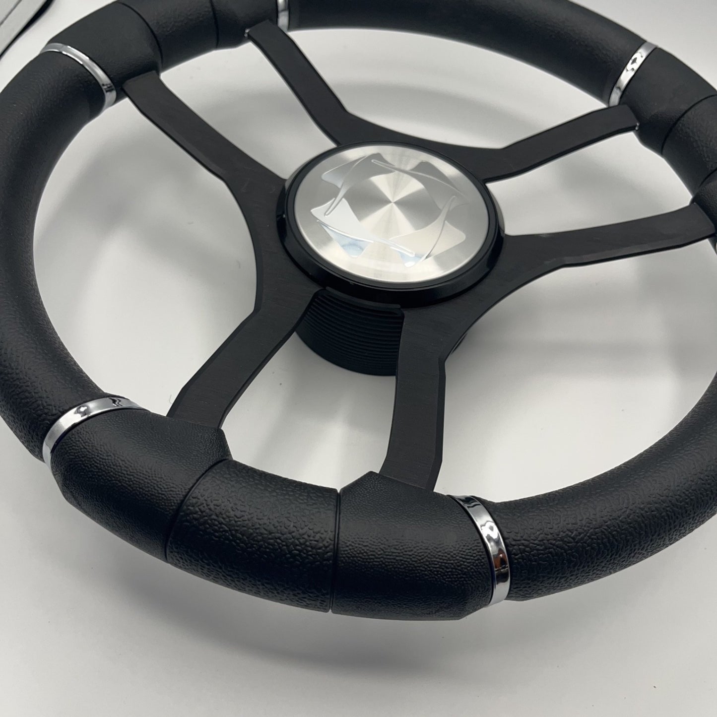 Malera Boat Steering Wheel Black Aluminum Spokes | Stingray
