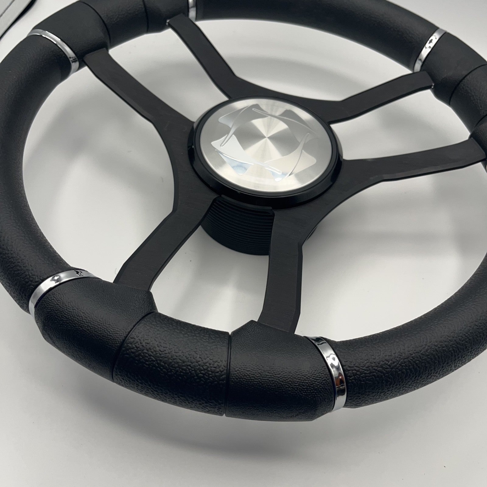 Malera Boat Steering Wheel Black Aluminum Spokes | Stingray