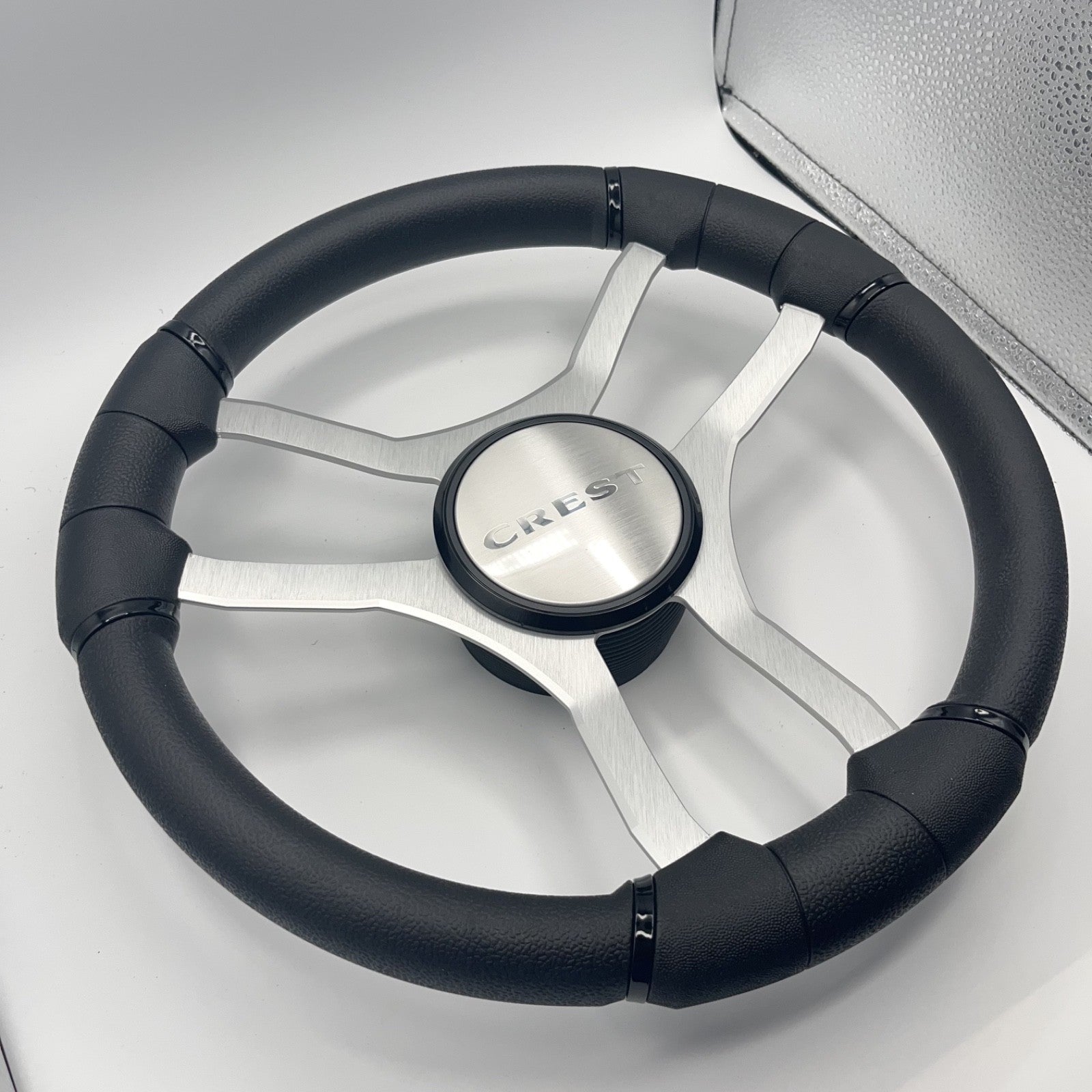Malera Boat Steering Wheel Brushed Aluminum Spokes | Crest Boats