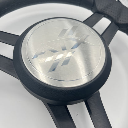 Molinara Marine Steering Wheel Black Brushed Aluminum Spokes | ATX