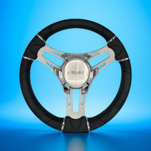 Verona Boat Steering Wheel Gray Brushed Aluminum Spokes | Gussi Italia