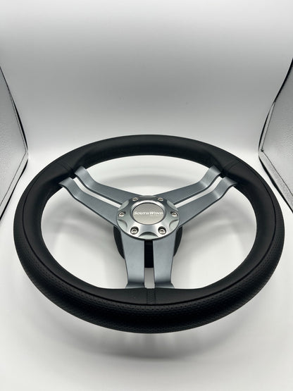 W208 Steering Wheel Gray Brushed Alum Spoke | SouthWind Deck Boats