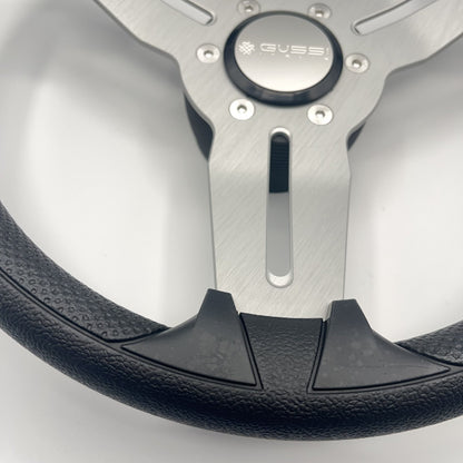 Model 15 Marine Steering Wheel Brushed Aluminum Spokes | Gussi Logo