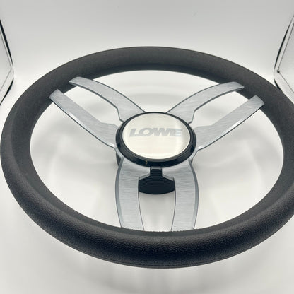 Cabrio Boat Steering Wheel Gray Brushed Alum Spoke | Lowe Boat