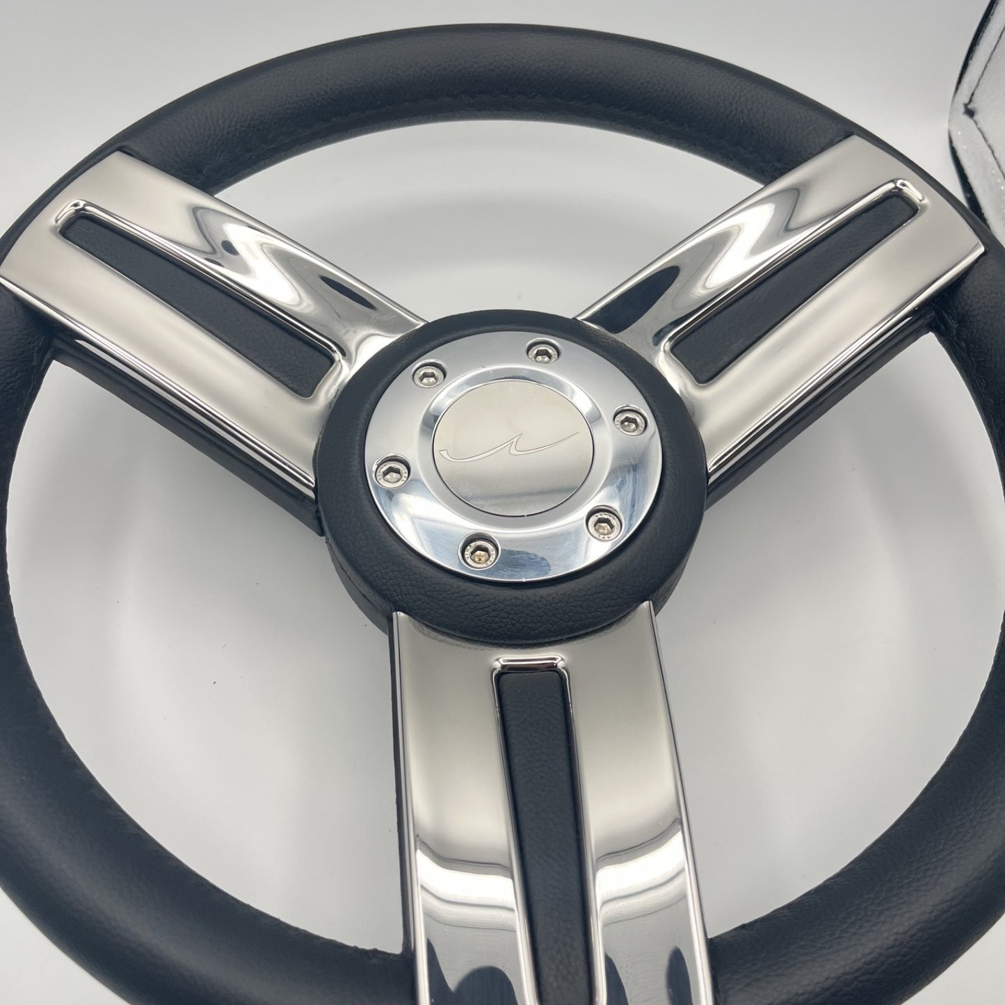 Gussi Italia Marine Steering Wheel Stainless Spoke Soft Touch Rim | Blue Wave