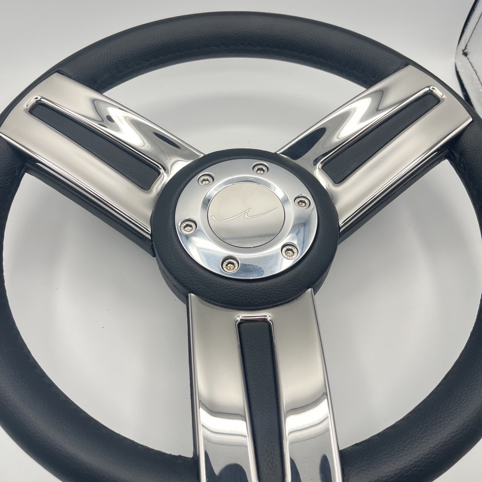 Gussi Italia Marine Steering Wheel Stainless Spoke Soft Touch Rim | Blue Wave