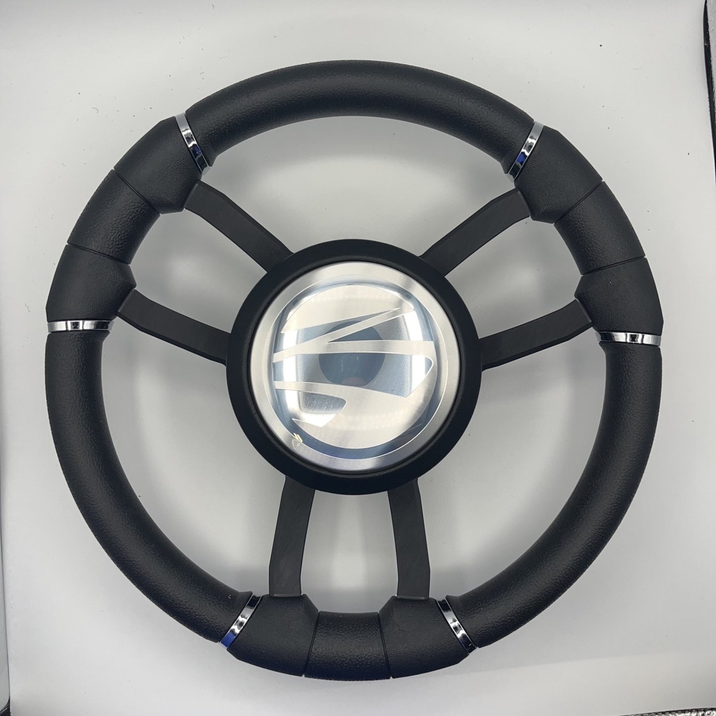 Malera Boat Steering Wheel Black Aluminum Spokes - Tige Boats