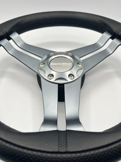 W208 Steering Wheel Gray Brushed Alum Spoke | SouthWind Deck Boats