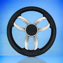 Garda Boat Steering Wheel Brushed Dual Spoke Alum | Manitou Pontoon Boat Logo