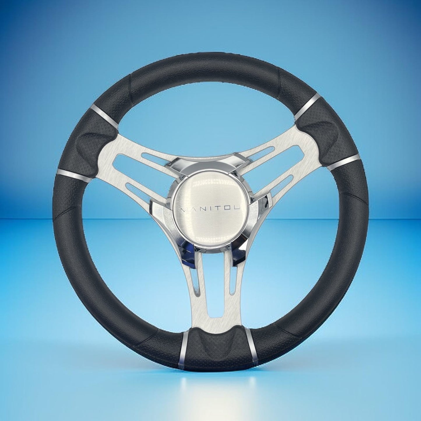 Gussi Italia Boat Steering Wheel Brushed Aluminum Spokes | Manitou Boats