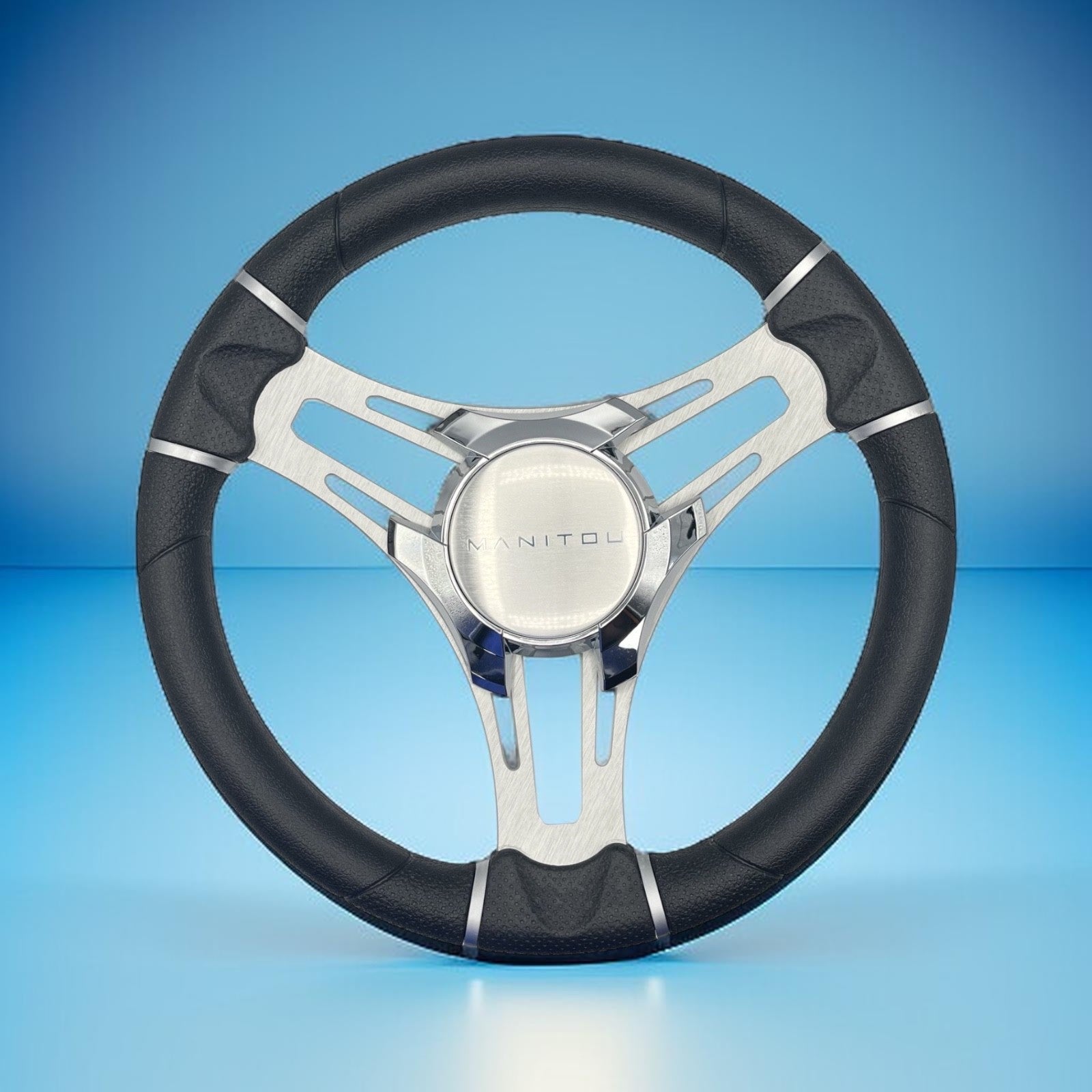 Gussi Italia Boat Steering Wheel Brushed Aluminum Spokes | Manitou Boats