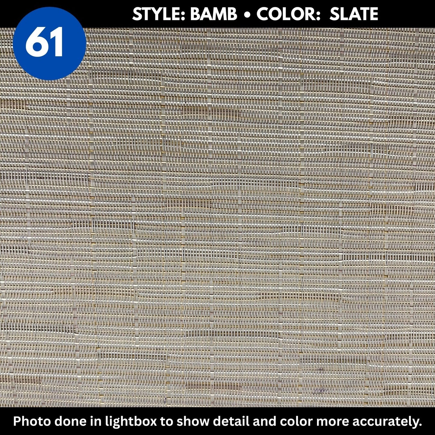 Woven Vinyl Flooring | Bamboo - Slate | 8'6" W | Choose Your Length