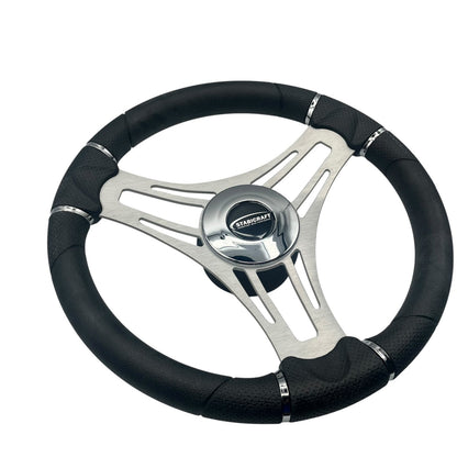 Verona Boat Steering Wheel Gray Brushed Aluminum Spokes | Stabicraft