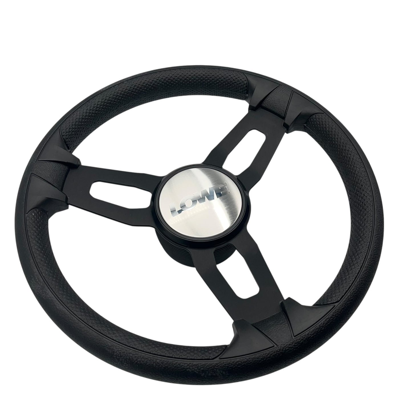 Model 15 Marine Steering Wheel Black Brushed Aluminum Spokes | Lowe