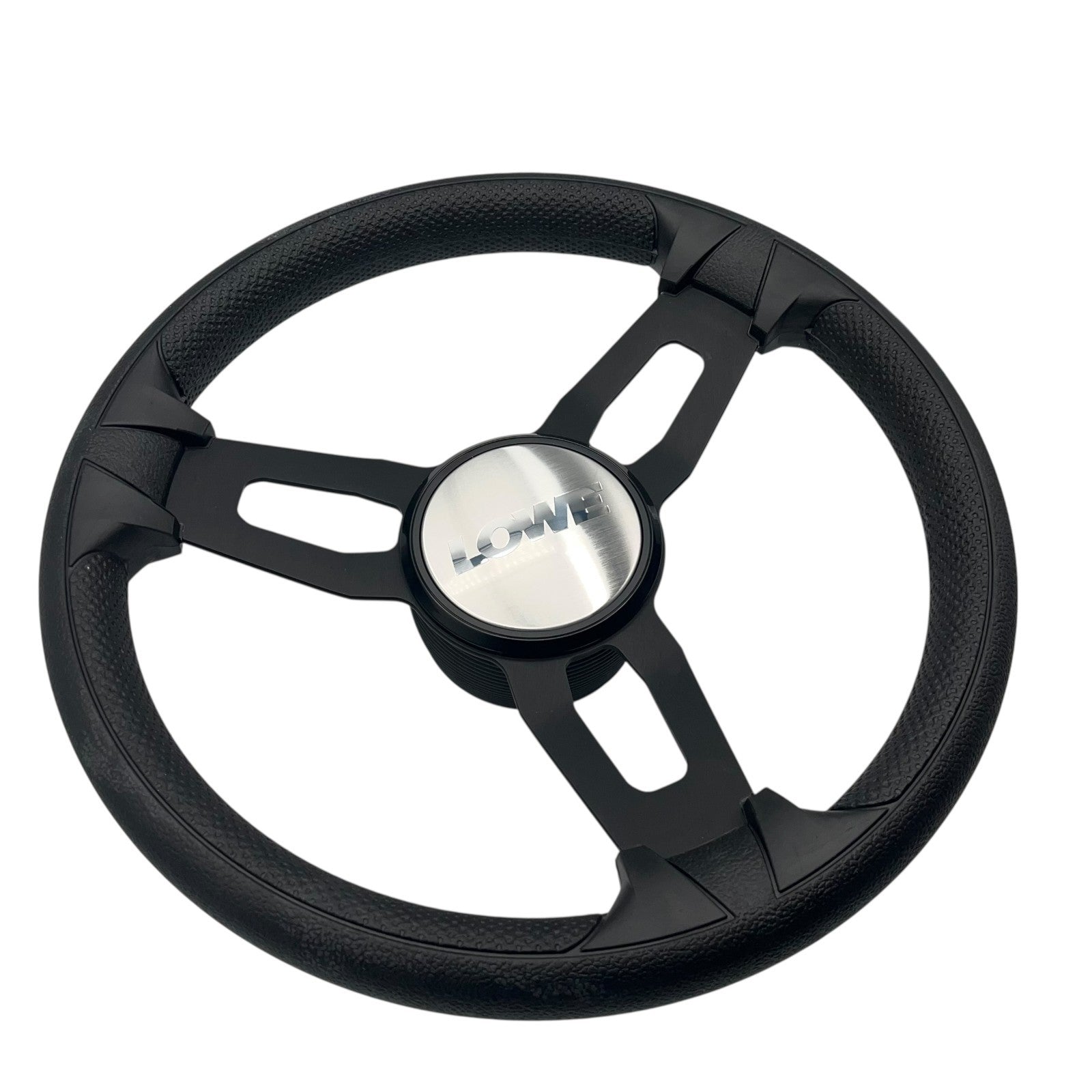 Model 15 Marine Steering Wheel Black Brushed Aluminum Spokes | Lowe