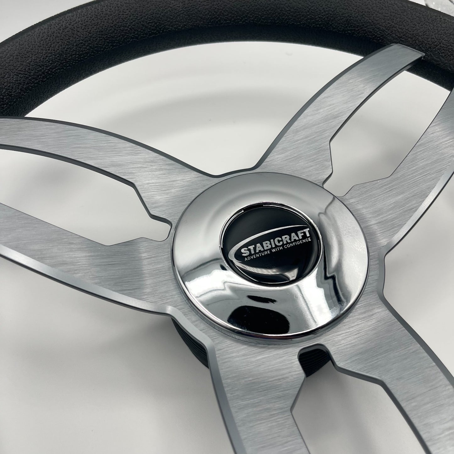 Cabrio Boat Steering Wheel Gray Brushed Alum Spoke | StabiCraft