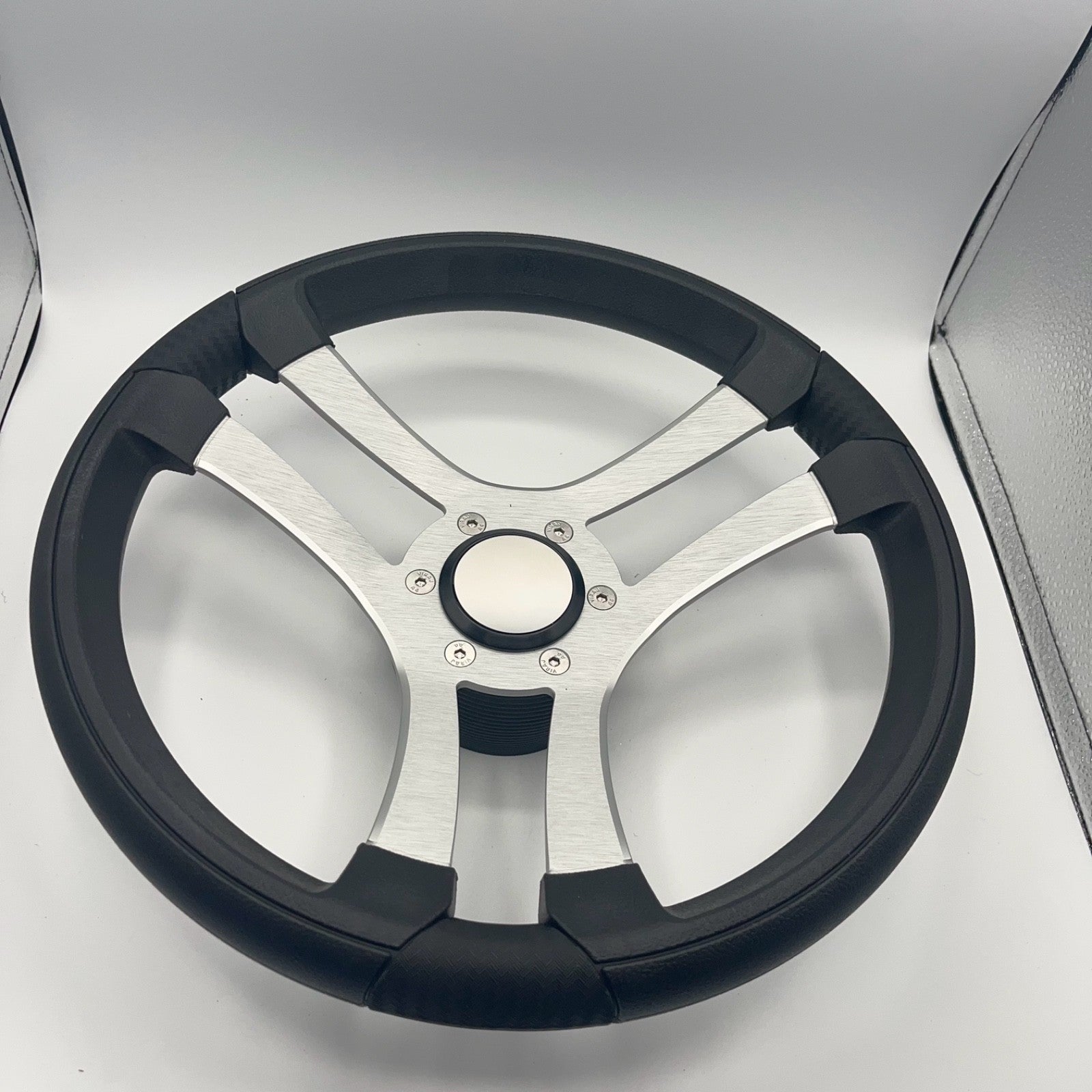 Benaco Boat Steering Wheel Brushed Aluminum Spokes | Blank Snap-in
