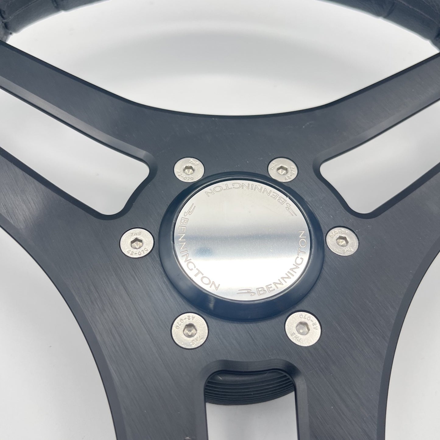 Molinara Marine Steering Wheel Black Brushed Alum Spokes | Bennington