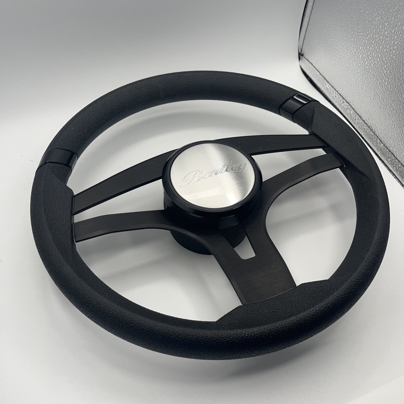 Badia Boat Steering Wheel Brushed Black Aluminum Spokes | Bentley
