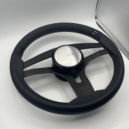 Badia Boat Steering Wheel Brushed Black Aluminum Spokes | Bentley