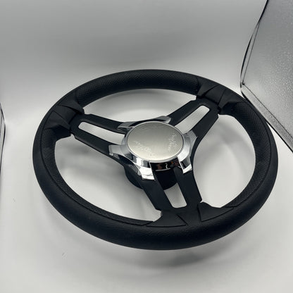 Gussi Italia Marine Steering Wheel Black Brush Metal Spokes | Sun Chaser