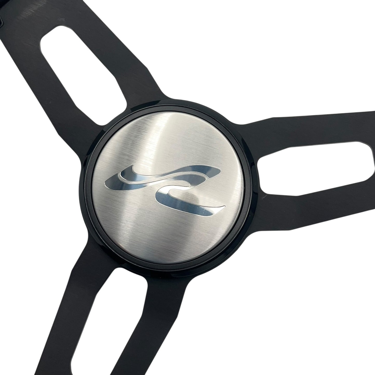 Model 15 Marine Steering Wheel Black Brushed Aluminum Spokes | SeaRay