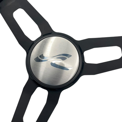 Model 15 Marine Steering Wheel Black Brushed Aluminum Spokes | SeaRay