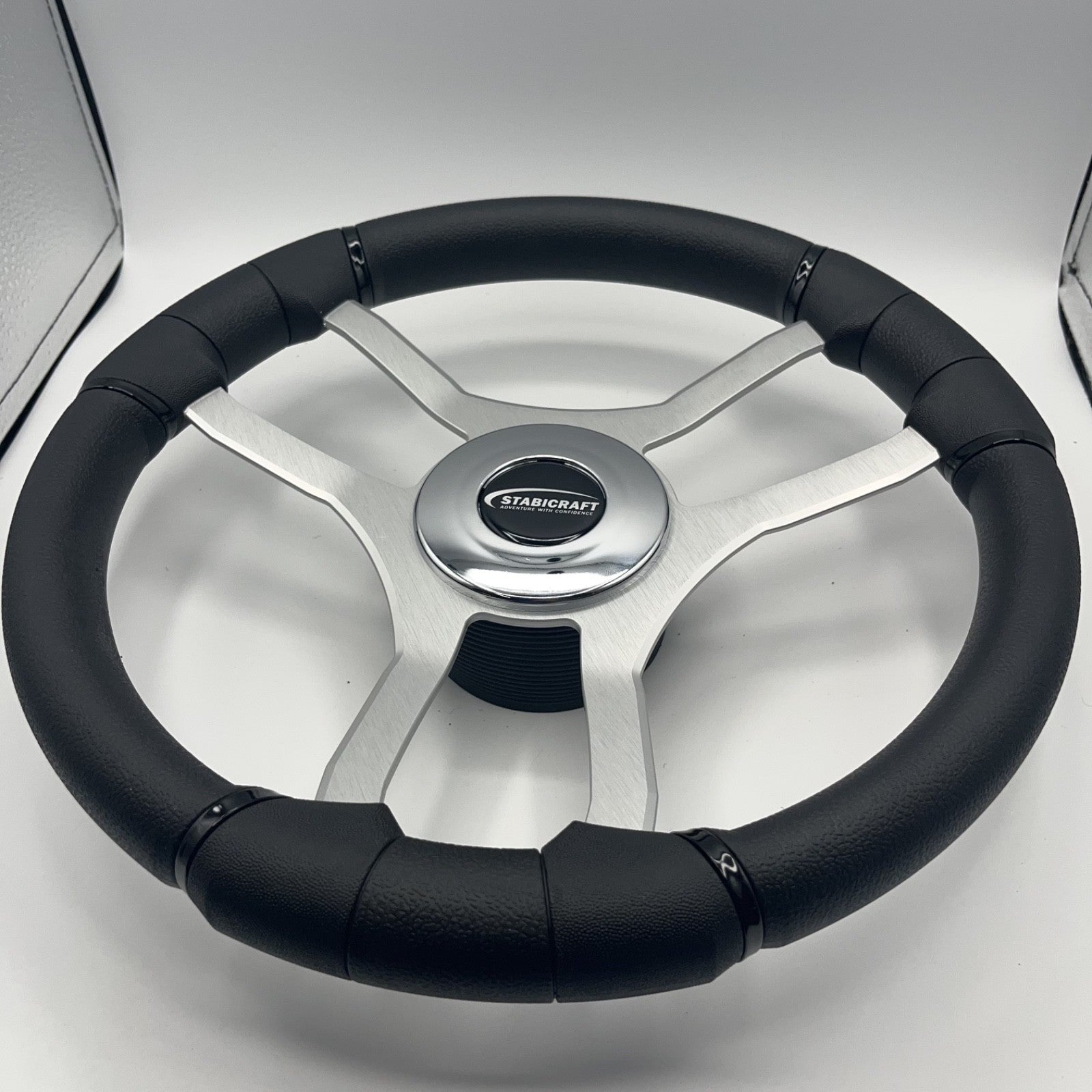 Malera Boat Steering Wheel Brushed Aluminum Spokes | Stabicraft