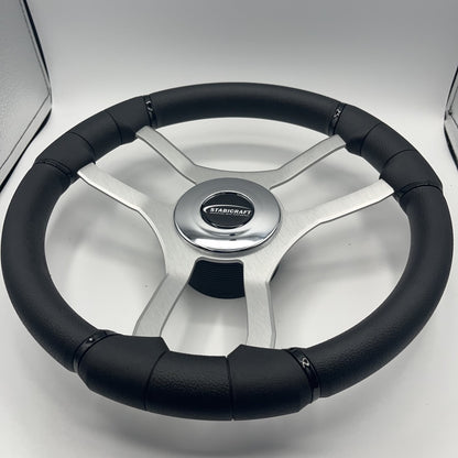 Malera Boat Steering Wheel Brushed Aluminum Spokes | Stabicraft