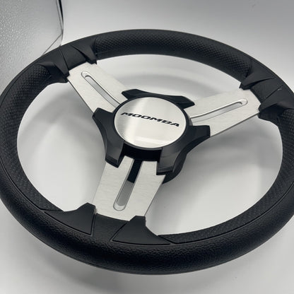 Model 15 Marine Steering Wheel Brushed Aluminum Spokes | Moomba