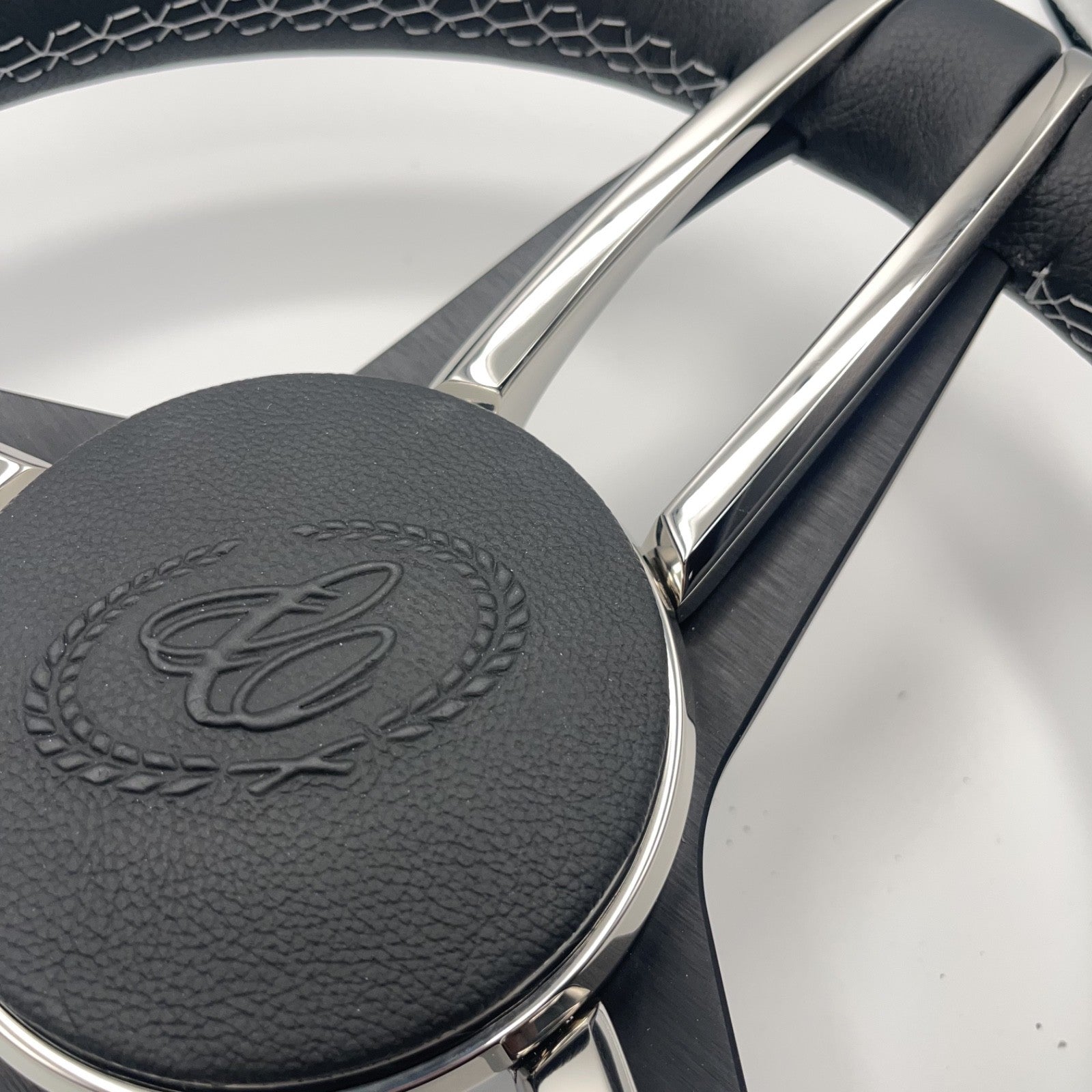 Cobalt Boat Steering Wheel Stainless Steel Spoke Leather Rim | Cobalt Boats Logo