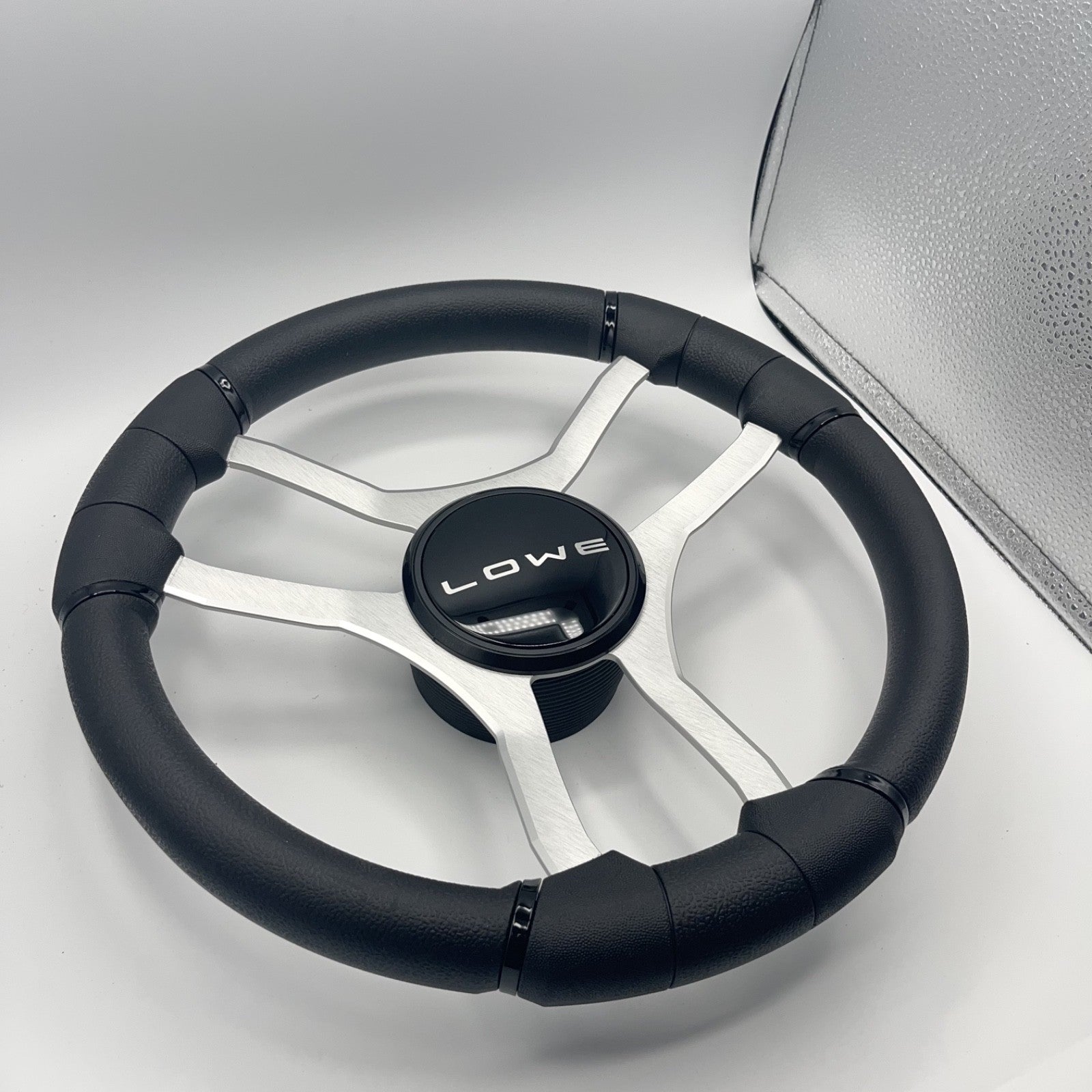 Malera Boat Steering Wheel Brushed Aluminum Spokes | Lowe Boats