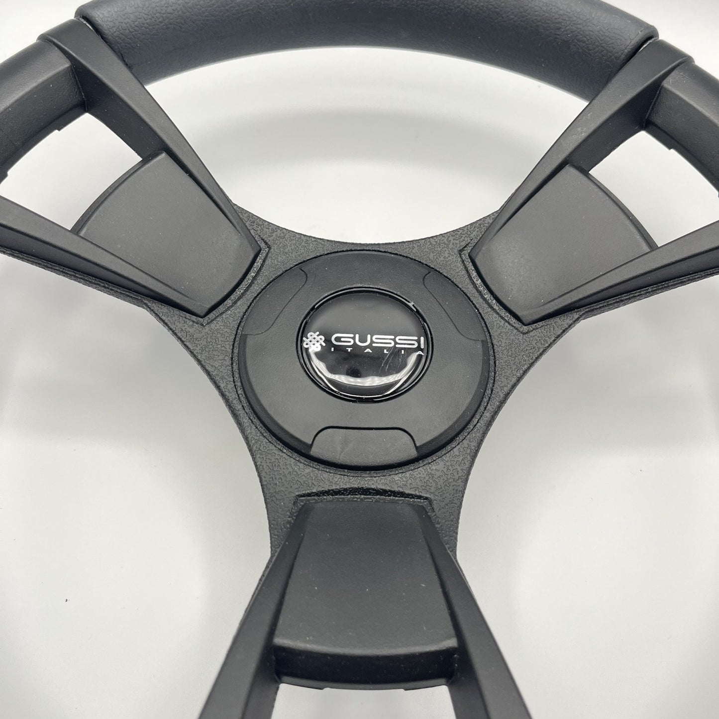 Model M13K Black Boat Steering Wheel KEY HUB Soft Touch Rim ABS Spokes