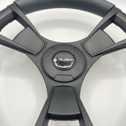 Model M13K Black Boat Steering Wheel KEY HUB Soft Touch Rim ABS Spokes