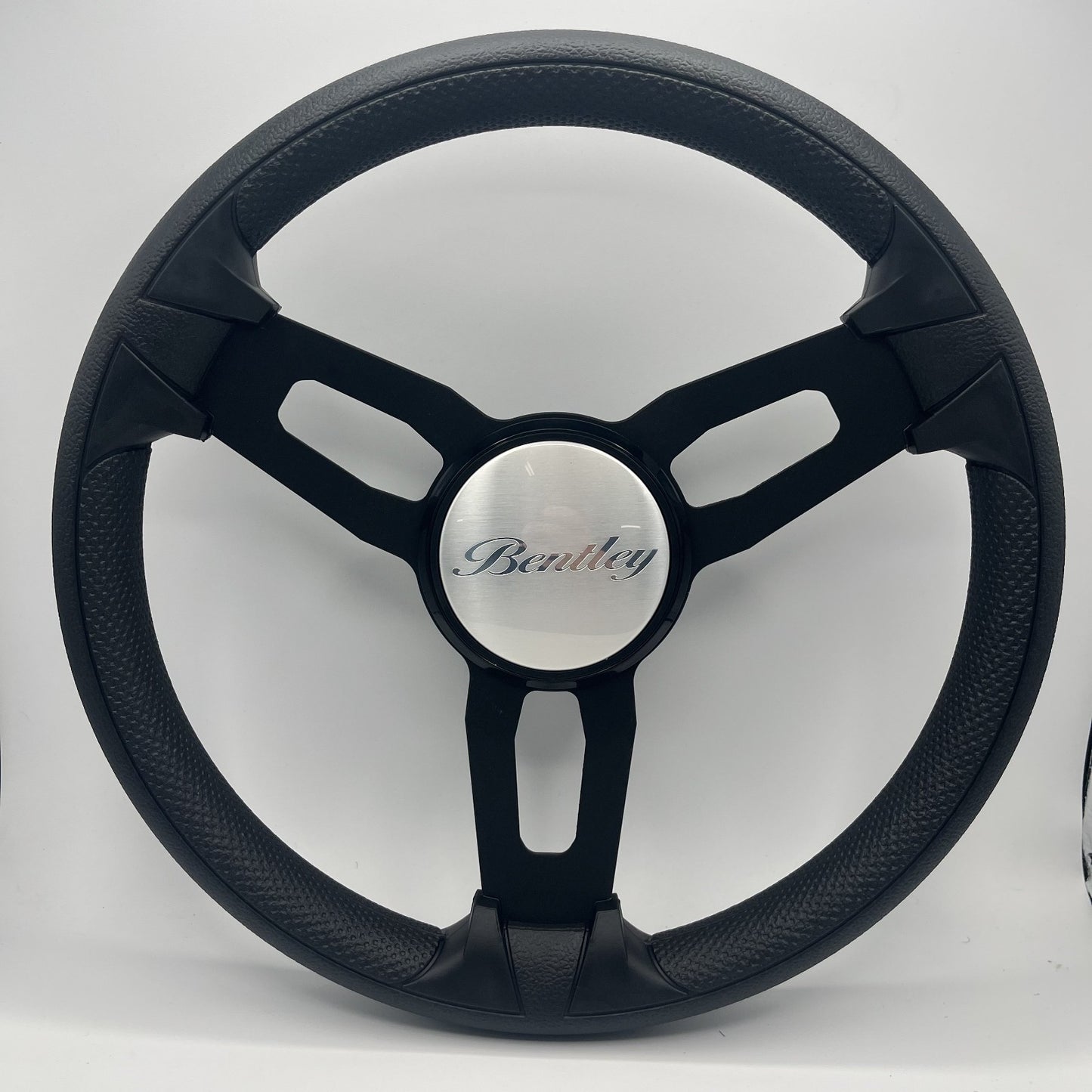 Gussi Italia Boat Model 15 Steering Wheel Black Brushed Alum Spokes | Bentley