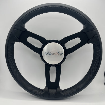 Gussi Italia Boat Model 15 Steering Wheel Black Brushed Alum Spokes | Bentley