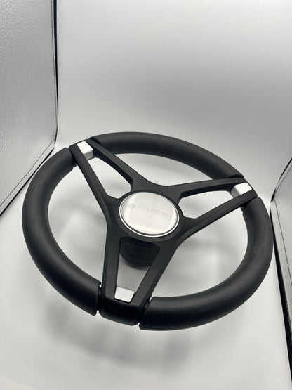 Molino Black & Silver Accents Golf Cart Steering Wheel fits E-Z-GO Carts