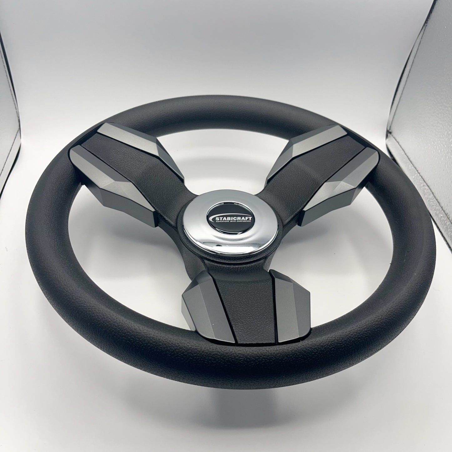 Collina Boat Steering Wheel Dark Gray Inserts - Stabicraft - Keyed ONLY