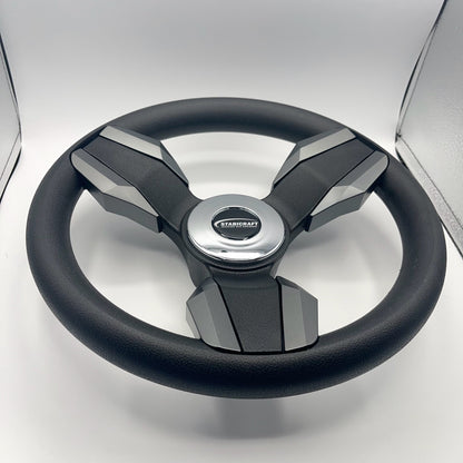 Collina Boat Steering Wheel Dark Gray Inserts - Stabicraft - Keyed ONLY