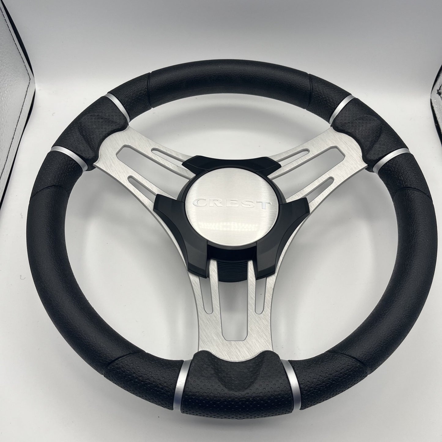 Gussi Italia Boat Steering Wheel Brushed Aluminum Spokes | Crest Boats