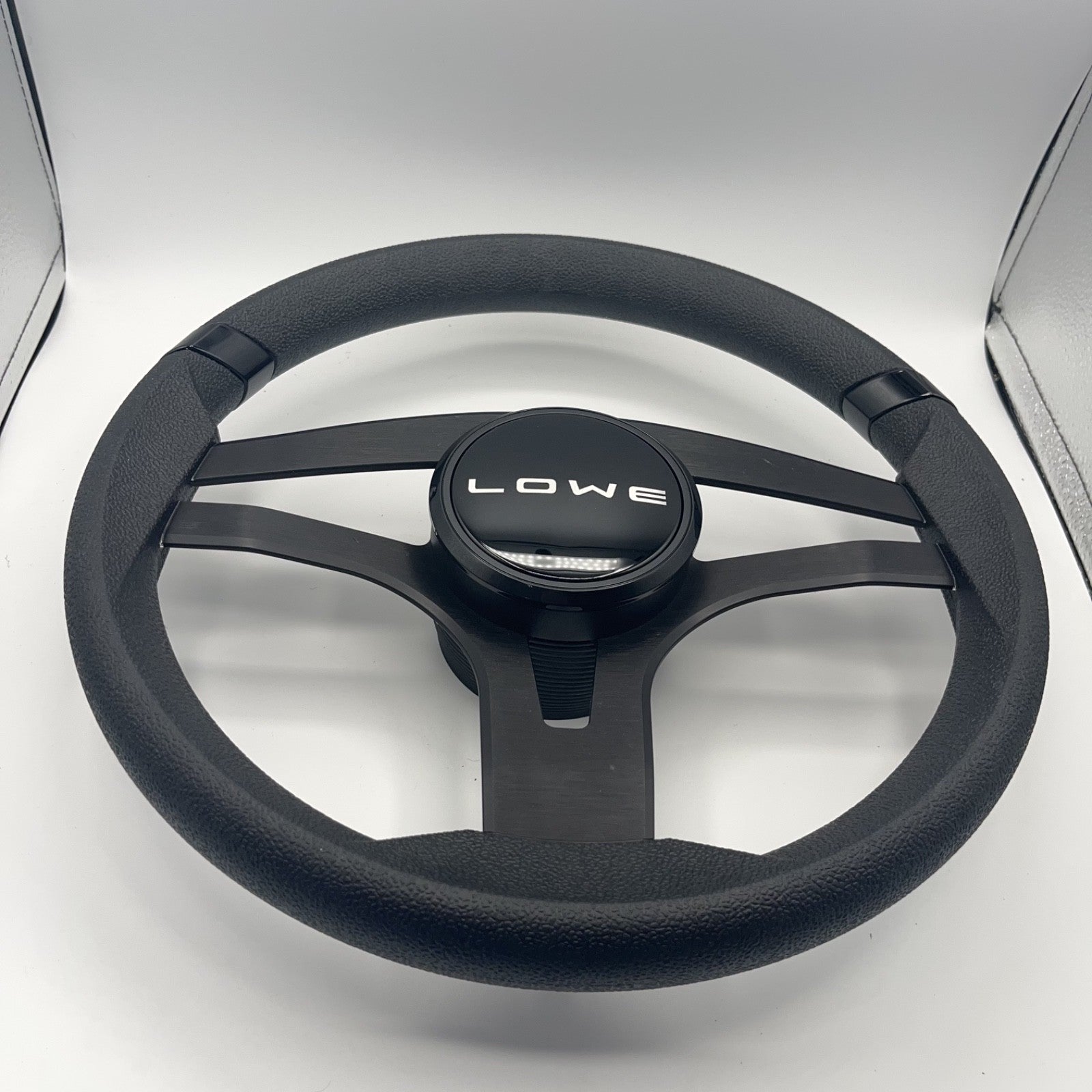 Badia Boat Steering Wheel Brushed Black Aluminum Spokes | Lowe Boats