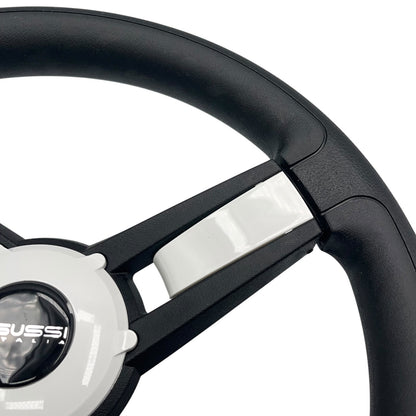 Giazza Golf Cart Steering E-Z-GO HUB Soft Touch Rim ABS Spokes - White Inserts