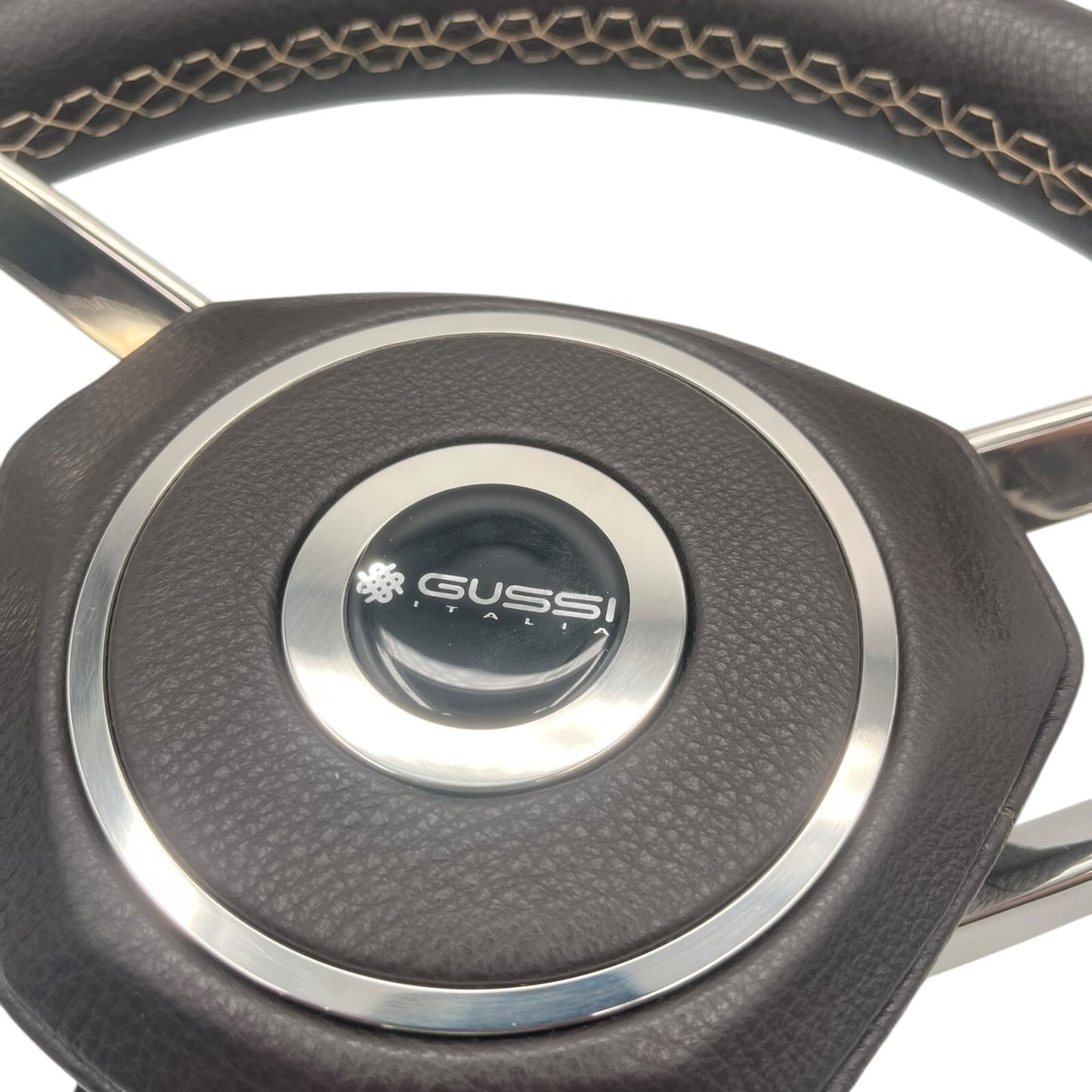 Model 700B Gussi Italia Boat Steering Wheel Polished Stainless Steel Spokes
