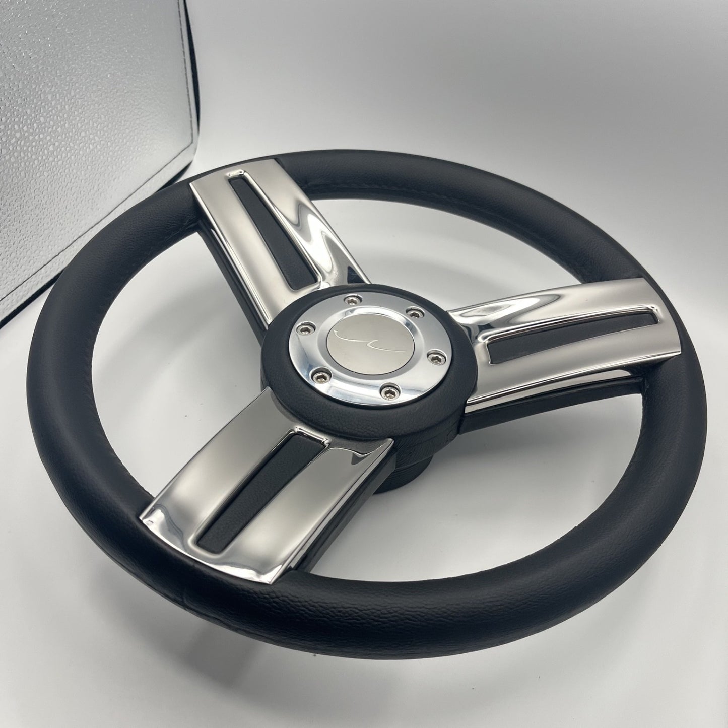 Gussi Italia Marine Steering Wheel Stainless Spoke Soft Touch Rim | Blue Wave